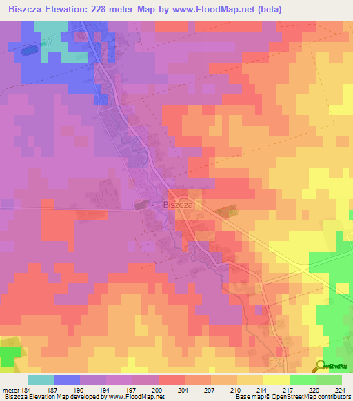 Biszcza,Poland Elevation Map