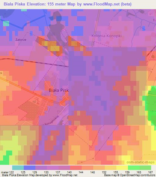 Biala Piska,Poland Elevation Map