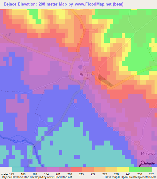Bejsce,Poland Elevation Map