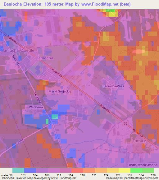 Baniocha,Poland Elevation Map