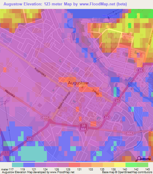 Augustow,Poland Elevation Map