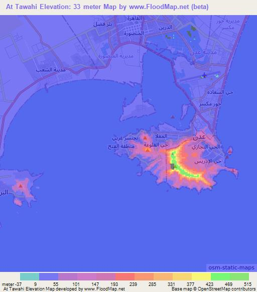 At Tawahi,Yemen Elevation Map