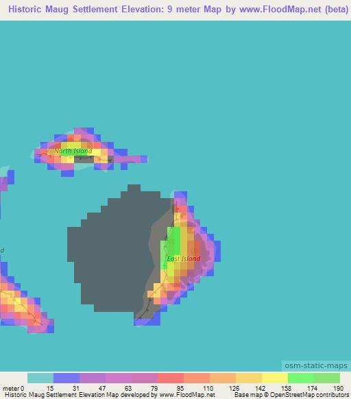 Historic Maug Settlement,Northern Mariana Islands Elevation Map