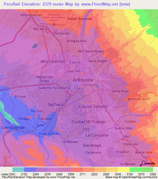 PeruRail,Peru Elevation Map