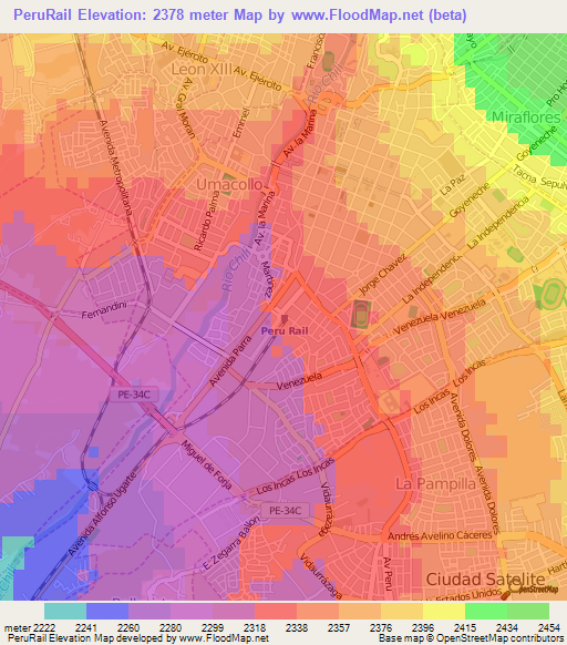 PeruRail,Peru Elevation Map