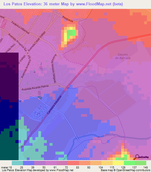 Los Patos,Peru Elevation Map