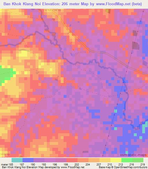 Ban Khok Klang Noi,Thailand Elevation Map