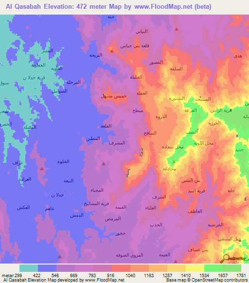 Al Qasabah,Yemen Elevation Map