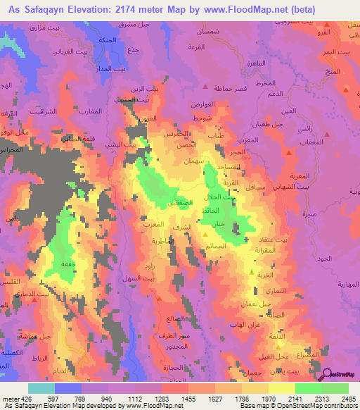 As Safaqayn,Yemen Elevation Map