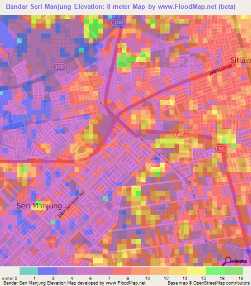 Bandar Seri Manjung,Malaysia Elevation Map
