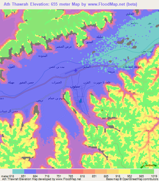 Ath Thawrah,Yemen Elevation Map