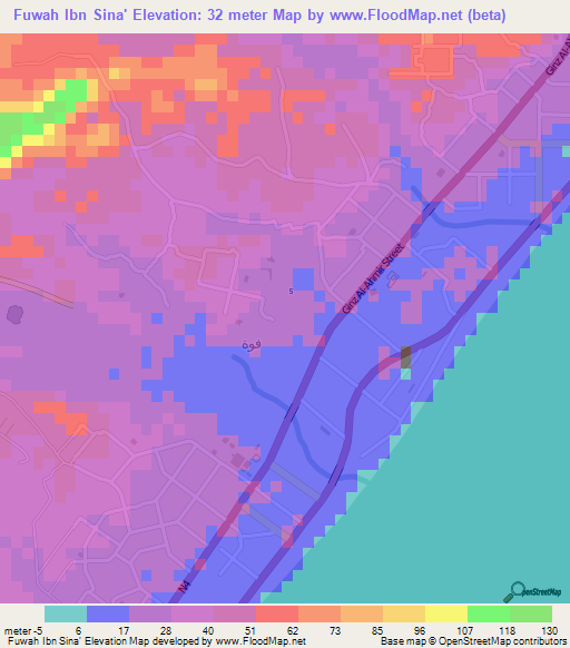 Fuwah Ibn Sina',Yemen Elevation Map
