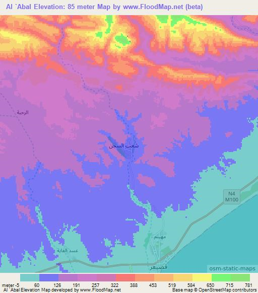 Al `Abal,Yemen Elevation Map