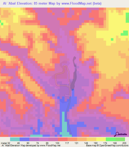 Al `Abal,Yemen Elevation Map