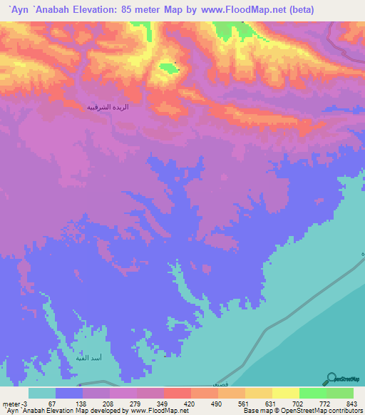 `Ayn `Anabah,Yemen Elevation Map