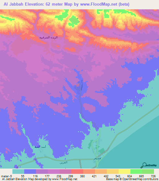 Al Jabbah,Yemen Elevation Map