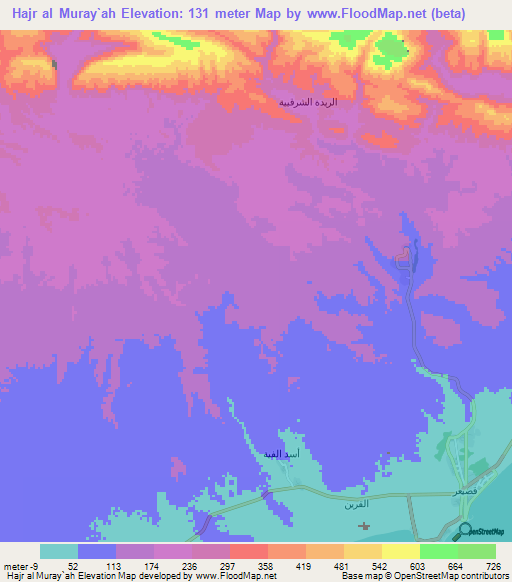 Hajr al Muray`ah,Yemen Elevation Map
