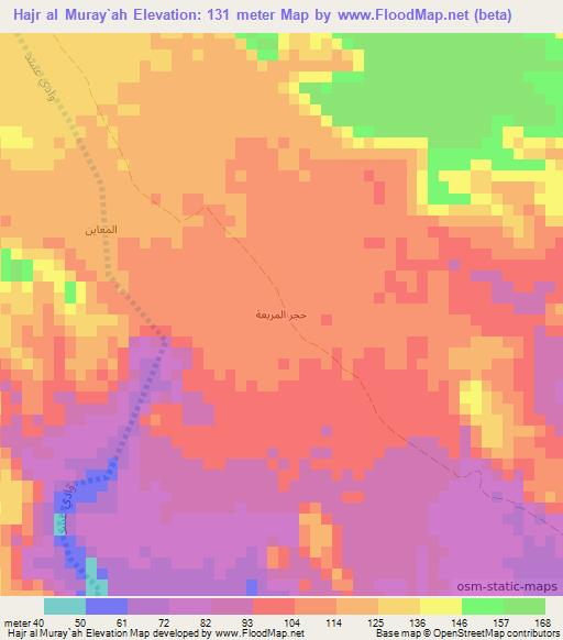 Hajr al Muray`ah,Yemen Elevation Map