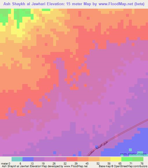 Ash Shaykh al Jawhari,Yemen Elevation Map
