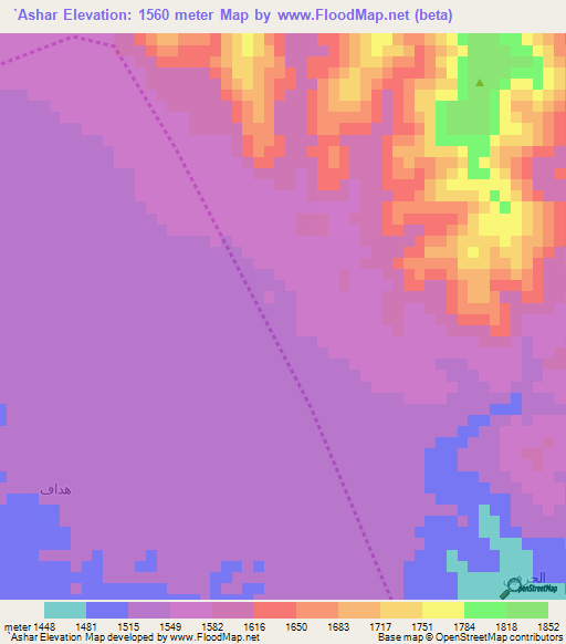 `Ashar,Yemen Elevation Map