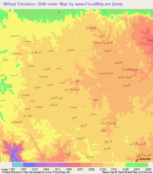 Miltaqi,Yemen Elevation Map