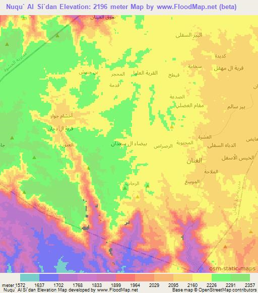 Nuqu` Al Si`dan,Yemen Elevation Map
