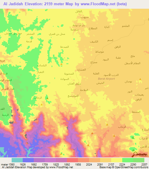 Al Jadidah,Yemen Elevation Map
