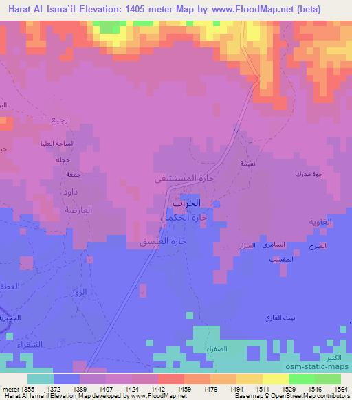 Harat Al Isma`il,Yemen Elevation Map