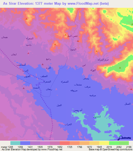 As Sirar,Yemen Elevation Map