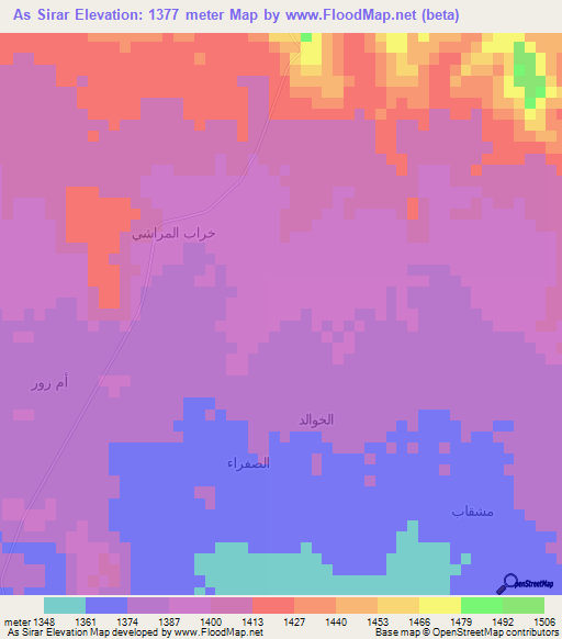 As Sirar,Yemen Elevation Map
