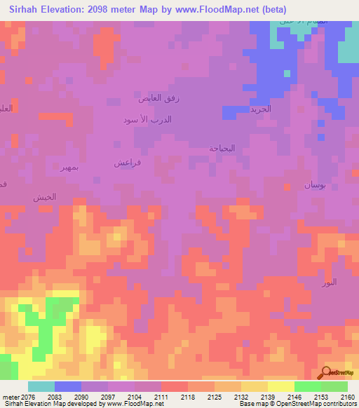 Sirhah,Yemen Elevation Map