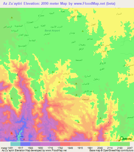 Az Zu`aytiri,Yemen Elevation Map