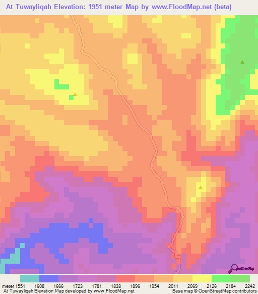 At Tuwayliqah,Yemen Elevation Map