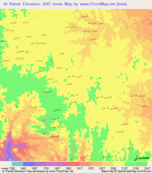 Ar Rahab,Yemen Elevation Map