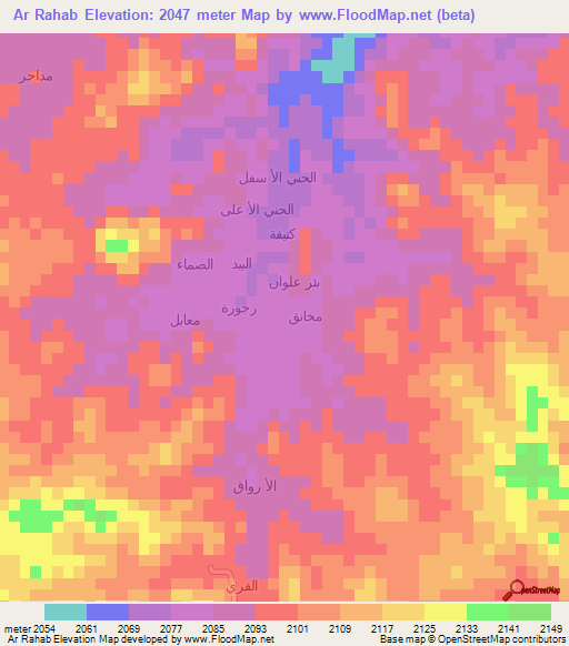 Ar Rahab,Yemen Elevation Map