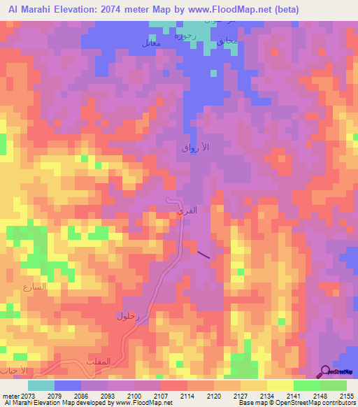 Al Marahi,Yemen Elevation Map