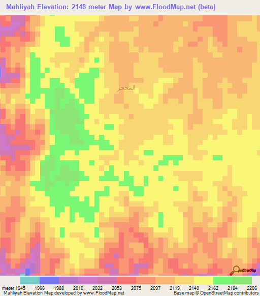 Mahliyah,Yemen Elevation Map
