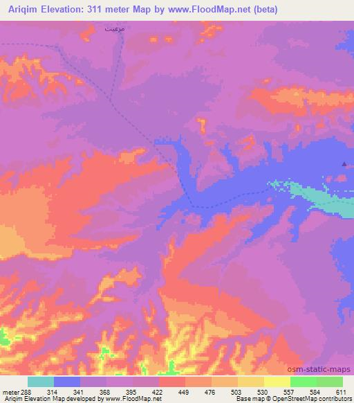 Ariqim,Yemen Elevation Map