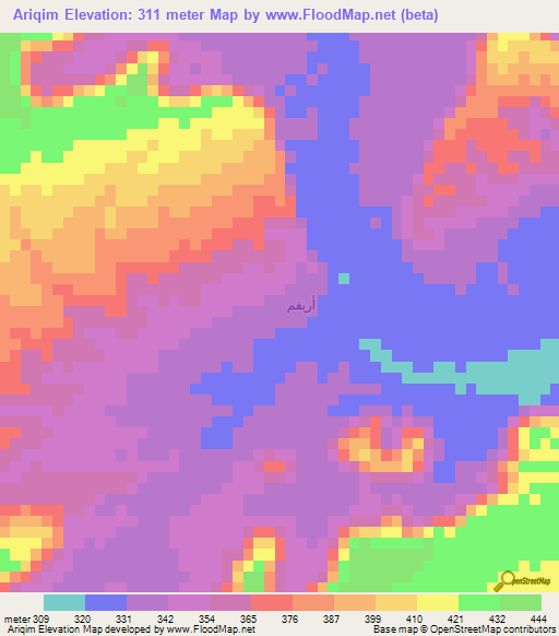 Ariqim,Yemen Elevation Map