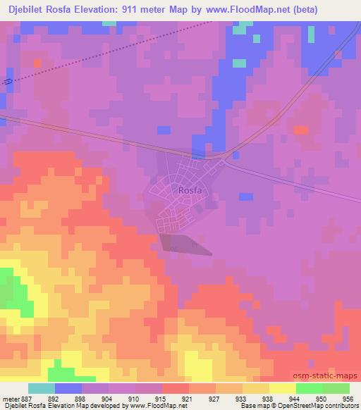Djebilet Rosfa,Algeria Elevation Map