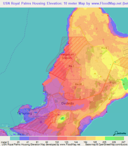 USN Royal Palms Housing,Guam Elevation Map
