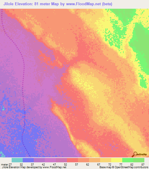 Jilole,Kenya Elevation Map