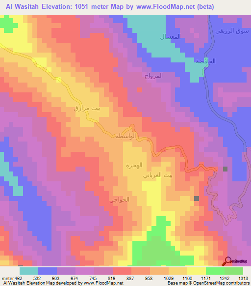 Al Wasitah,Yemen Elevation Map