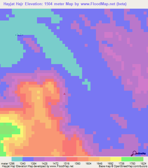Hayjat Hajr,Yemen Elevation Map