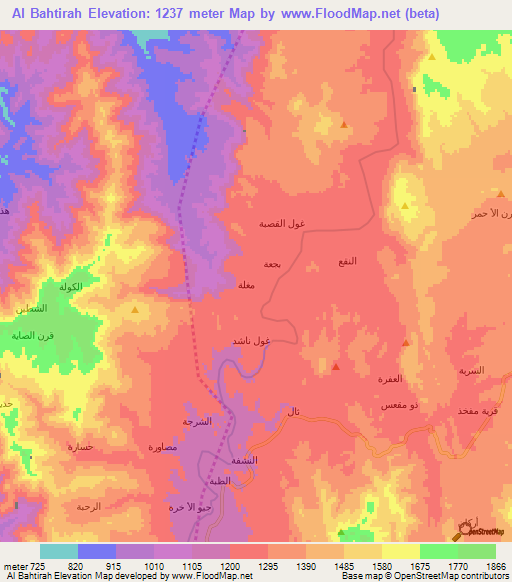 Al Bahtirah,Yemen Elevation Map