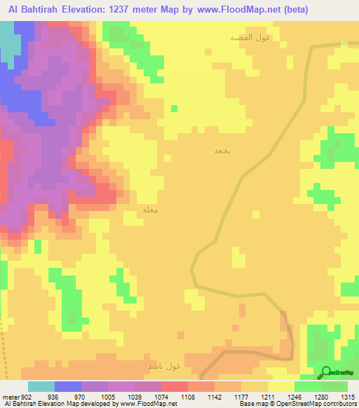 Al Bahtirah,Yemen Elevation Map