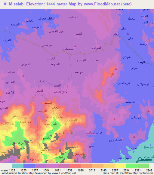 Al Misalabi,Yemen Elevation Map