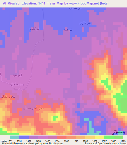 Al Misalabi,Yemen Elevation Map