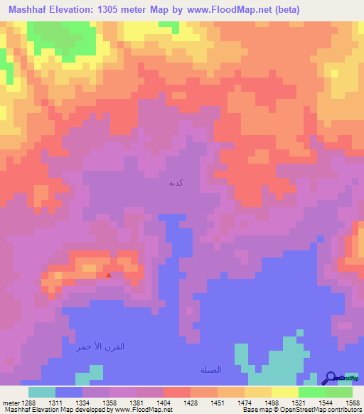 Mashhaf,Yemen Elevation Map
