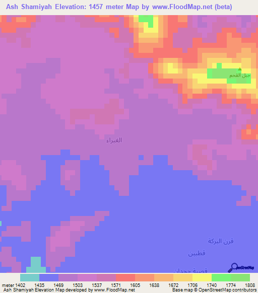 Ash Shamiyah,Yemen Elevation Map